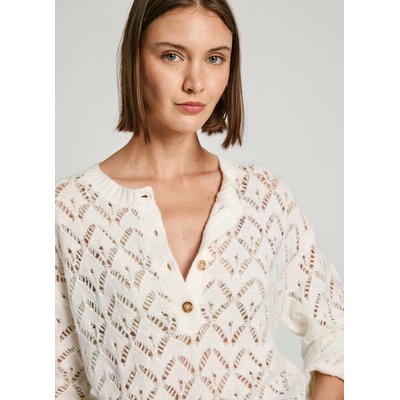 Pull avec maille ajourée, col polo HAILEY PEPE JEANS