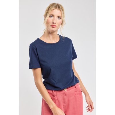 T-shirt uni en coton et lin ARMOR-LUX