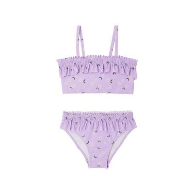 Maillot de bain 2 pièces haut smocké et volanté bas volanté VERTBAUDET