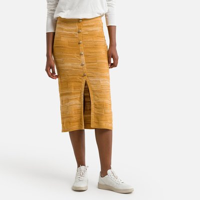 TOCO knitted slit skirt, close-fitting SESSUN