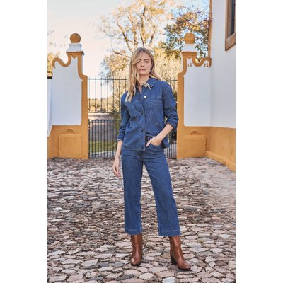 Jean droit et cropped à rayures en coton ROSIE Maison 123
