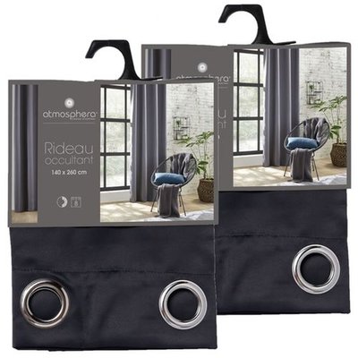 Lot de 2 Rideaux de salon occultants 8 œillets TOILINUX