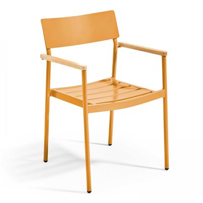 Fauteuil de jardin aluminium et bois, LEEDS OVIALA