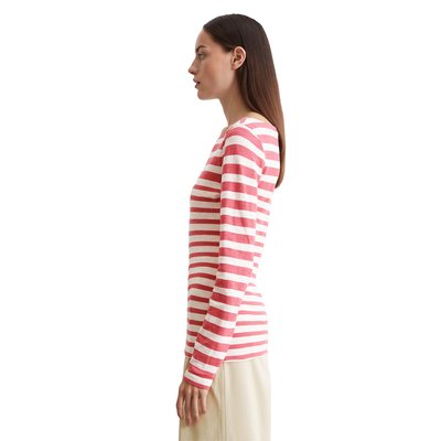 T-shirt à rayures longues régulier en jersey slub MARC O'POLO
