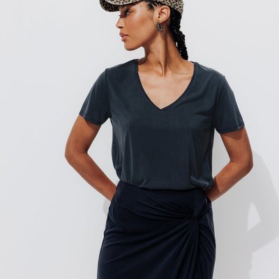 T-shirt uni col V PROMOD