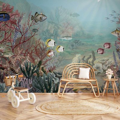 Papier peint reef multicolore HEXOA