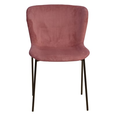 Chaise repas velours côtelé Rose ZAGO