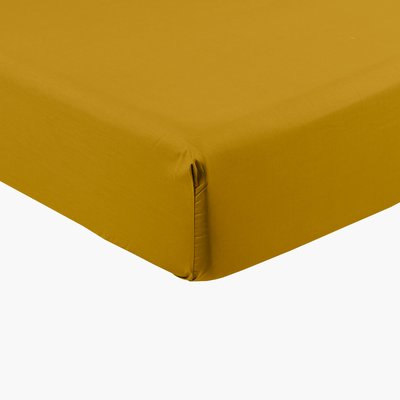 Drap housse percale de coton NEO CARRE BLANC