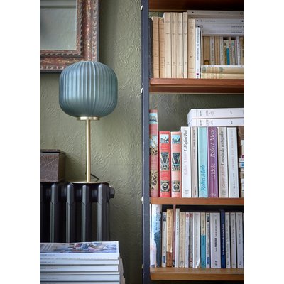 Lampe métal et verre strié CYRILLUS