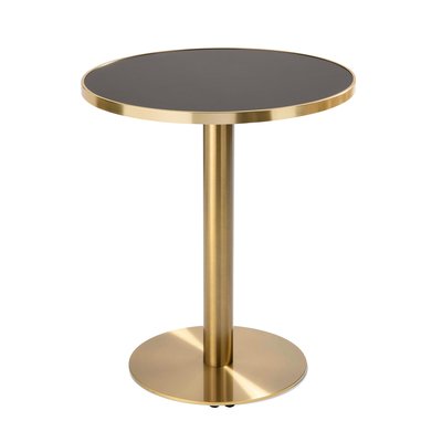 Table à manger ronde 60 cm en contreplaqué avec revêtement stratifié et bords en aluminium, MONTMARTRE OVIALA