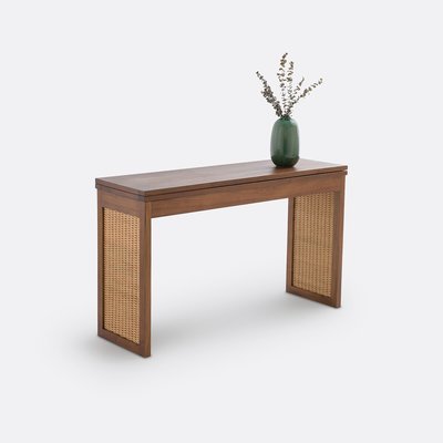 Mesa/consola em teca maciça e rattan, Patxi LA REDOUTE INTERIEURS