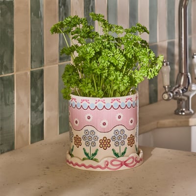 Spitalfields Silk Plantpot with Tray CATH KIDSTON