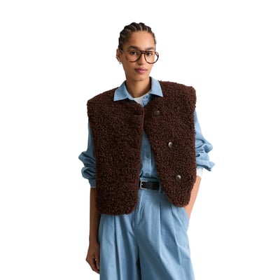 Gilet Teddy coupe classique en peluche Curly toute douce MARC O’POLO DENIM
