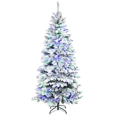 Sapin de Noël artificiel enneigé lumineux LED multicolore HOMCOM