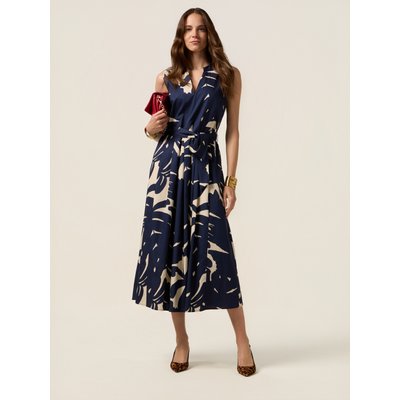 Robe réalisée en popeline 100% coton à motif feuillage OLTRE