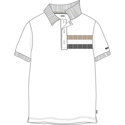 Polo droit à bande rayée BOSS KIDSWEAR