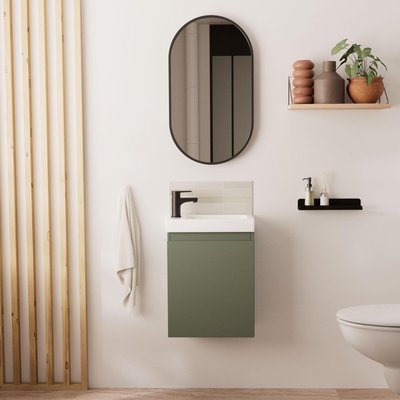 Meuble lave-mains + miroir ovale LISA MOB IN