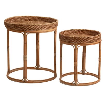 Table d appoint en rotin bambou naturel esprit bohème chic RECOLLECTION