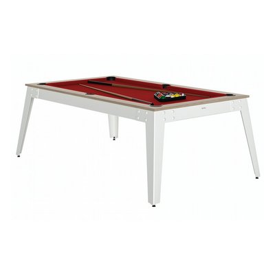 Billard Steel Oslo Pieds Blanc Drap Rouge RENE PIERRE
