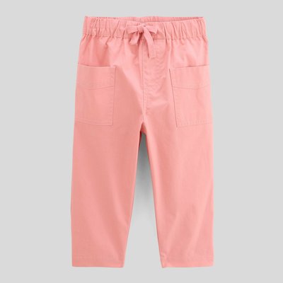 Pantalon taille élastique uni en popeline de coton BIO GOTS BOUT'CHOU