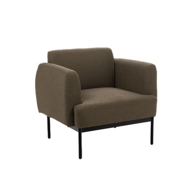 Fauteuil contemporain aux lignes droites en tissu bouclette - SASHA AMADEUS