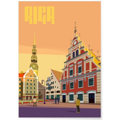 Affiche ville Riga L'AFFICHERIE