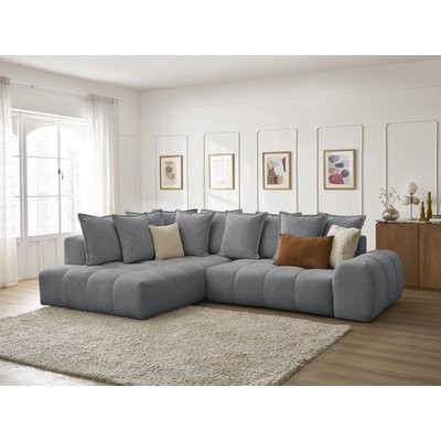 Canapé d'angle convertible 3 places en tissu chiné, EVEREST BOBOCHIC