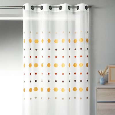 Voilage en jacquard aux imprimés hexagonaux HOME MAISON