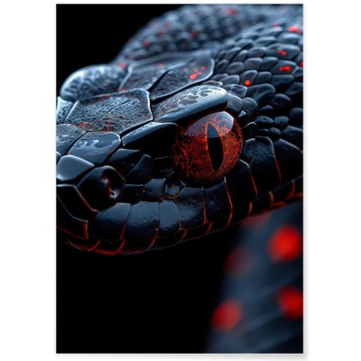 Affiche Serpent noir et rouge L'AFFICHERIE