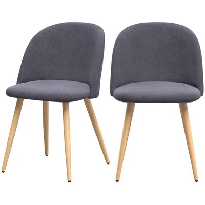 Lot de 2 chaises en tissu et pieds en métal effet - COZY RENDEZ-VOUS DÉCO
