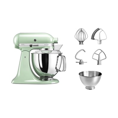 Robot pâtissier 5KSM175PSEPT Macaron Pistache, 4,8 L, bol avec poignée + bol 3 L, batteur souple et couvercle KITCHENAID