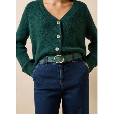 Ceinture en cuir suédé boucle ovale LA FEE MARABOUTEE