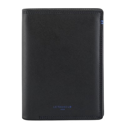 Portefeuille vertical zippé 2 volets moyen modèle en cuir lisse MARTIN LE TANNEUR