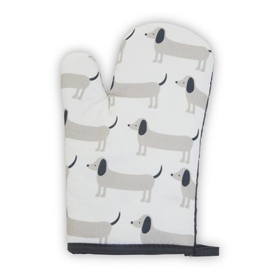 Cotton Single Oven Glove Sausage Dog Print SO'HOME