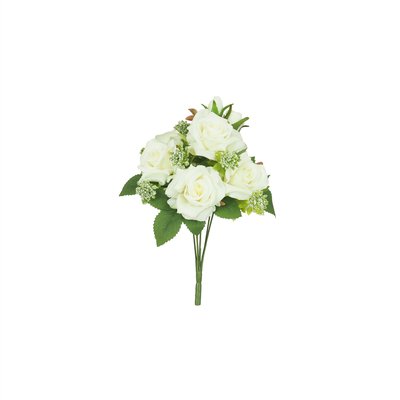 Bouquet artificiel de roses 32cm blanc lot de 2 LIGNE DECO
