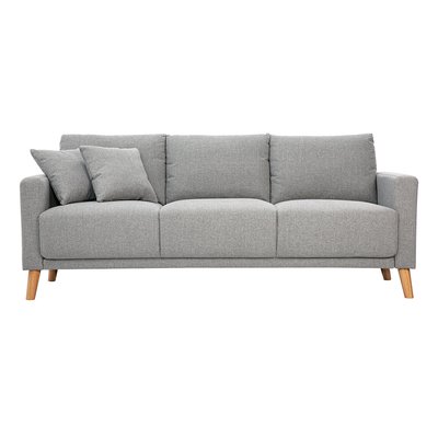 Canapé 3 places en tissu chenille terre brûlée et bois clair MUNIK MILIBOO