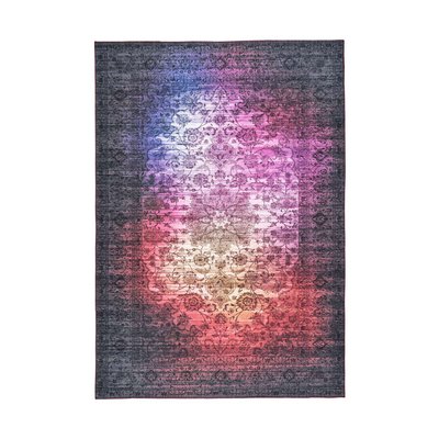 Tapis vintage effet usé, multicolore tissé plat 100% polyester imprimé - Galaxy ONE COUTURE