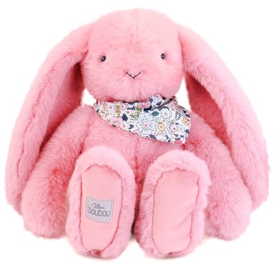 Peluche Lapin Fleurette rose 35 cm DOUDOU ET COMPAGNIE
