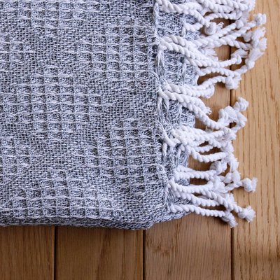 Plaid jacquard à franges HOME MAISON