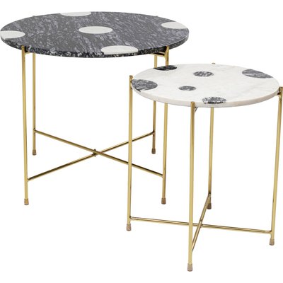 Lot de 2 tables d'appoint en résine et acier, AMBA KARE DESIGN