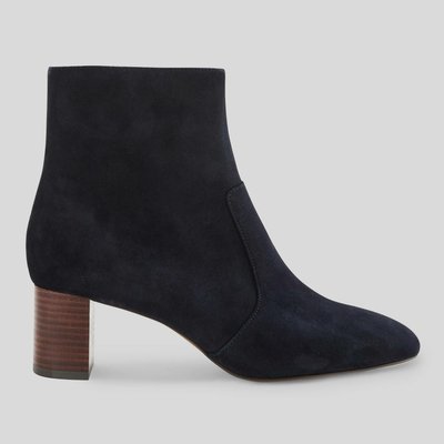 Bottines à talon en cuir MONOPRIX