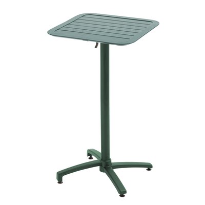 Table haute 60x60 cm en aluminium avec plateau rabattable, ALMADA OVIALA