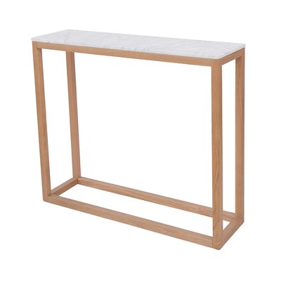 Oak Console Table with White Marble Top SO'HOME