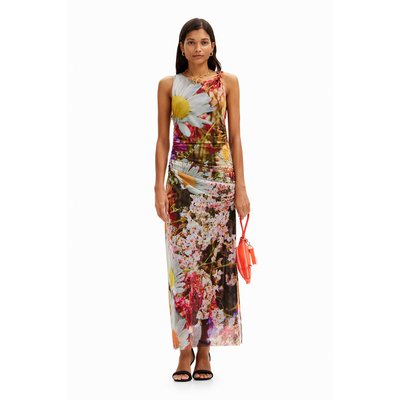 Robe midi avec motif floral photographique. DESIGUAL