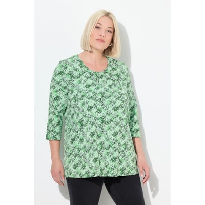 T-shirt à fleurs, col rond et manches 3/4 ULLA POPKEN