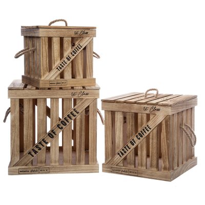 Set de 3 boîtes cagettes COLONIAL ATMOSPHERA