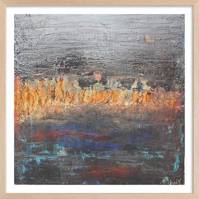 Affiche abstrait gris d'argent HEXOA