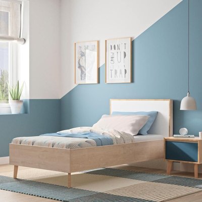 Lit style scandinave, pieds arrondis TERRE DE NUIT