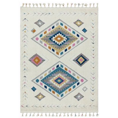 Tapis moderne à franges style berbère RHOMBUS NOVATREND