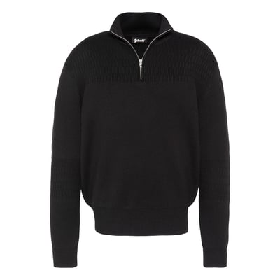 Pull col zippé en maille fine SCHOTT